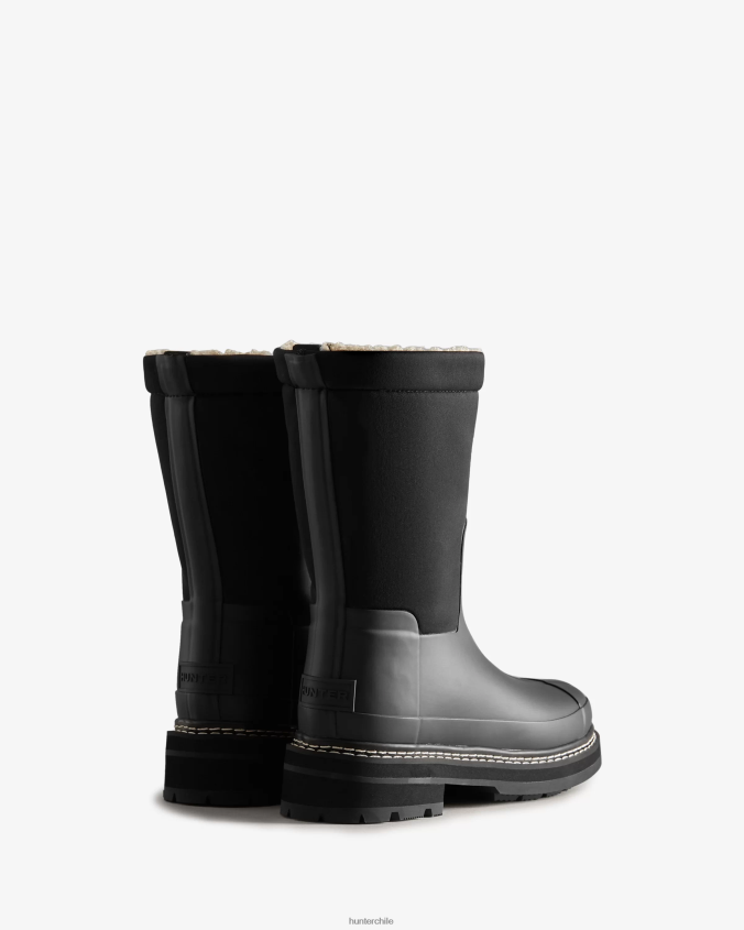 botas veganas de piel de oveja con parte superior enrollada y puntadas refinadas JV4X48211 Hunter mujer