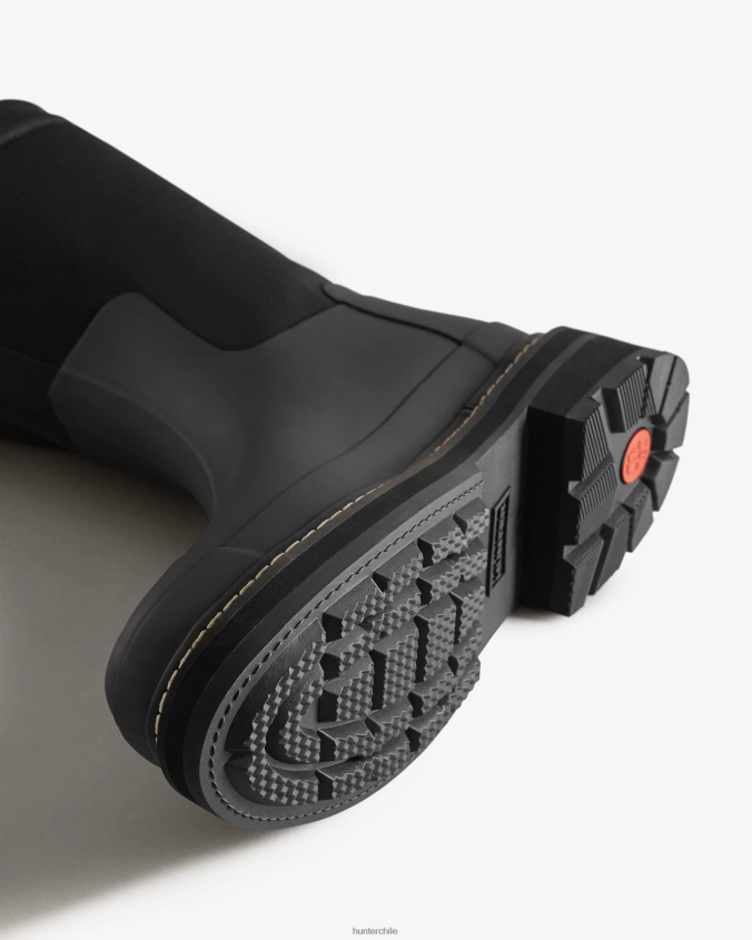 botas veganas de piel de oveja con parte superior enrollada y puntadas refinadas JV4X48211 Hunter mujer