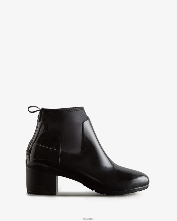 botas refinadas de corte slim y tacón medio brillante JV4X48296 Hunter mujer