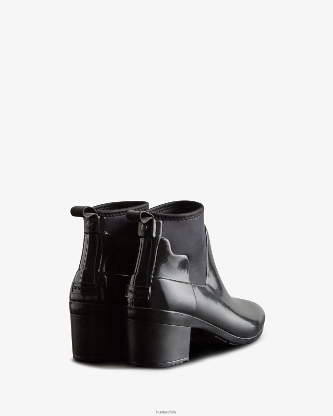 botas refinadas de corte slim y tacón medio brillante JV4X48296 Hunter mujer