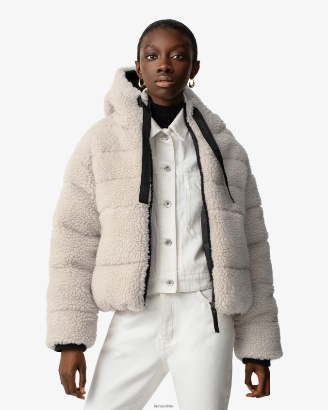 Chaqueta acolchada corta con aislamiento de piel de oveja vegana de Wanderer JV4X48365 Hunter mujer