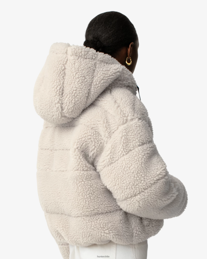 Chaqueta acolchada corta con aislamiento de piel de oveja vegana de Wanderer JV4X48365 Hunter mujer