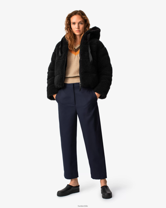 Chaqueta acolchada corta con aislamiento de piel de oveja vegana de Wanderer JV4X48372 Hunter mujer