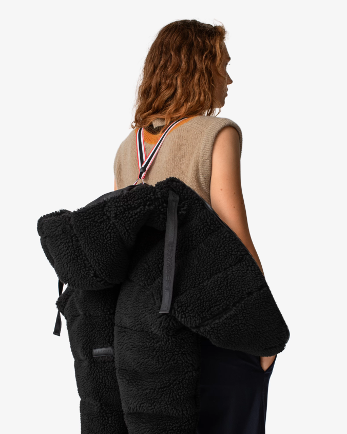 Chaqueta acolchada corta con aislamiento de piel de oveja vegana de Wanderer JV4X48372 Hunter mujer