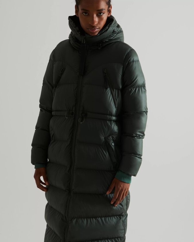 abrigo acolchado largo engomado con aislamiento JV4X48369 Hunter mujer