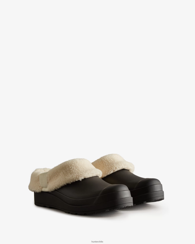 jugar zuecos aislados de piel de oveja vegana JV4X48258 Hunter mujer