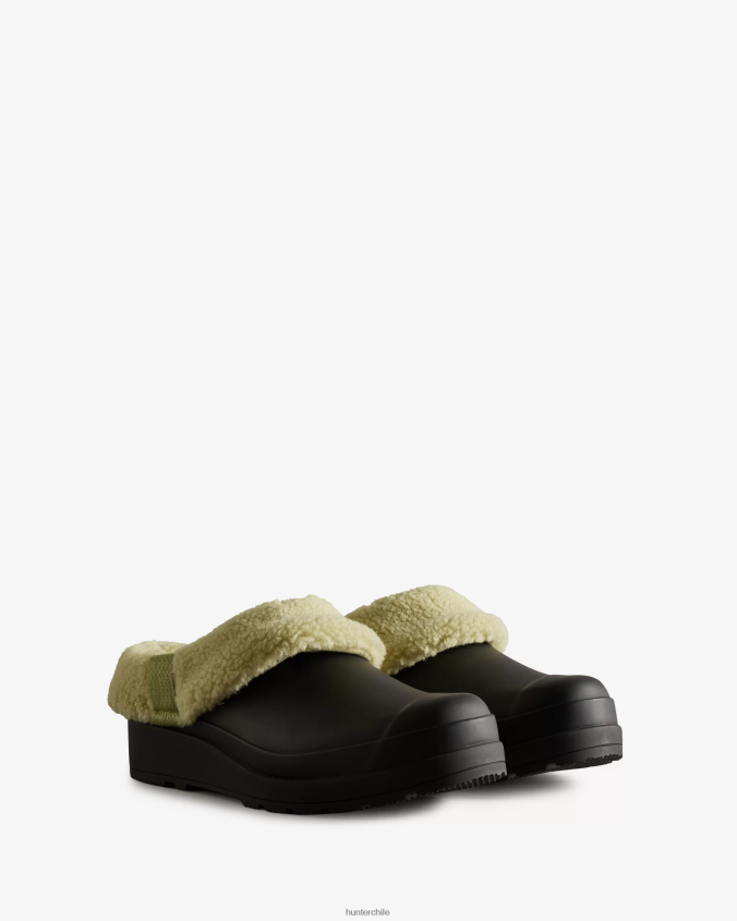 jugar zuecos aislados de piel de oveja vegana JV4X48260 Hunter mujer