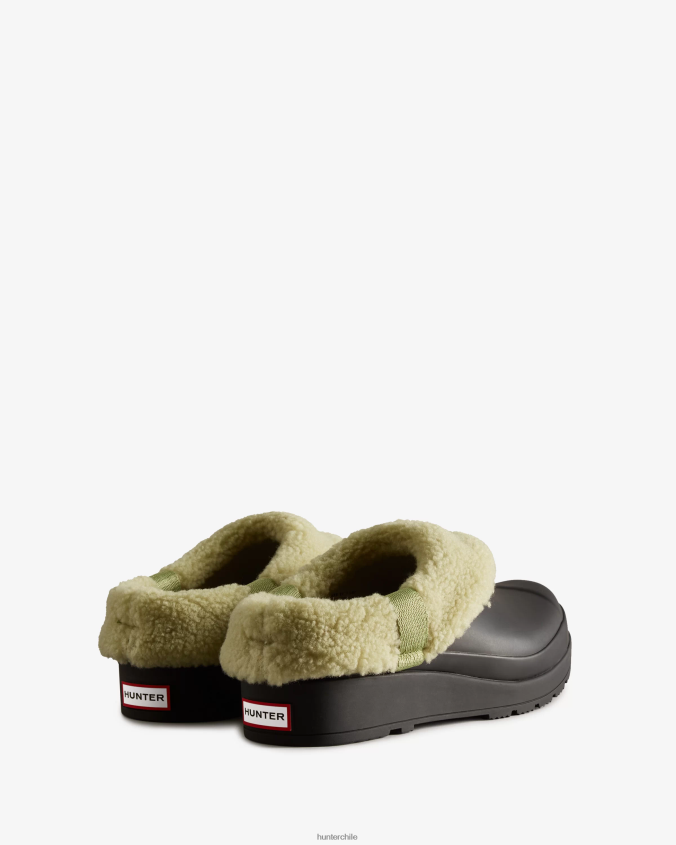 jugar zuecos aislados de piel de oveja vegana JV4X48260 Hunter mujer